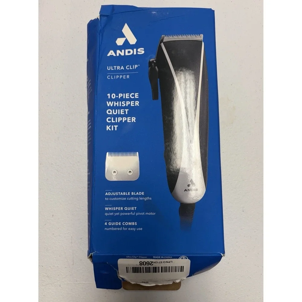 Andis Ultra Clip Hair Clippers, 10 Piece Home Barber And Beard Cutting Clipper